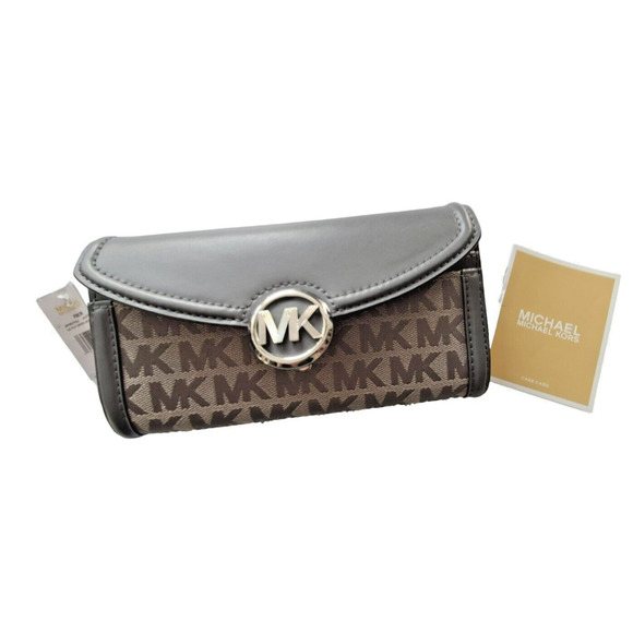 Michael‎ Kors Fulton Signature Jacquard Large Flap Continental Wallet - Picture 1 of 4